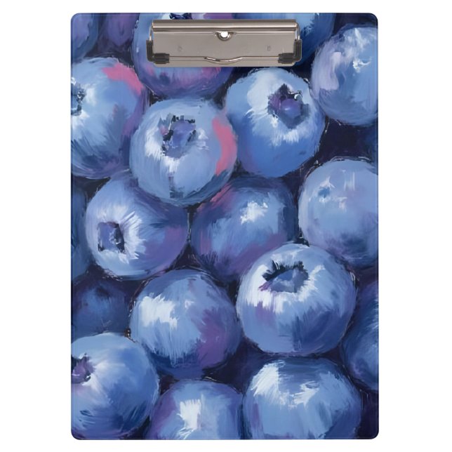 Blueberries | Fruit Watercolor Painted Clipboard (Front)