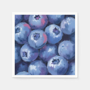 Blueberries Fruit Watercolor Painted Napkin