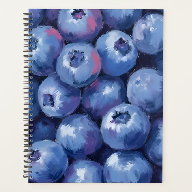 Blueberries | Fruit Watercolor Painted Planner (Front)