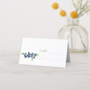 Blueberries Fruit Watercolor Rustic Wedding Place Card