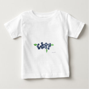 Blueberries fruits kitchen watercolor food rustic baby T-Shirt