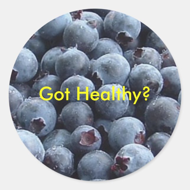 blueberries, Got Healthy? Classic Round Sticker (Front)
