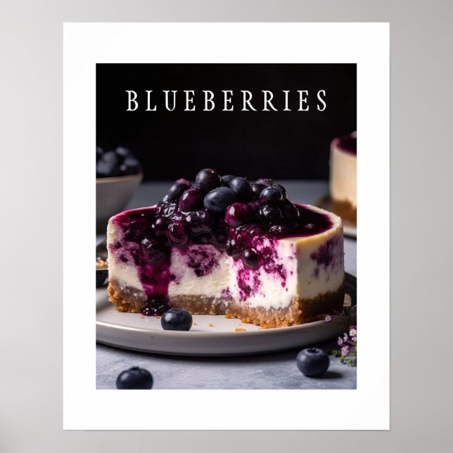 Blueberries Kitchen Art Poster (Front)