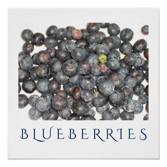 Blueberries Kitchen Art Poster for Home Decor (Front)