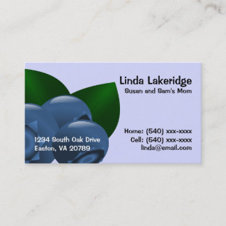 Blueberries Mummy Contact Info Card