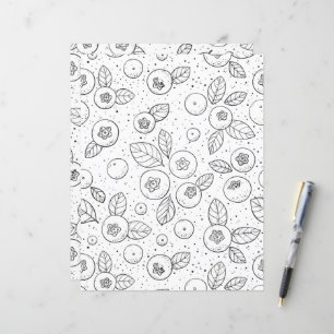 Blueberries on black and white
