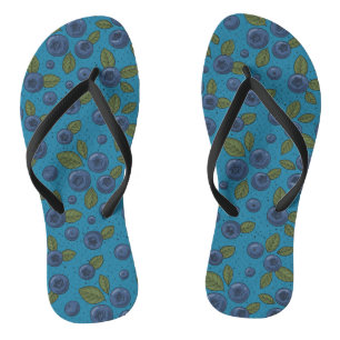 Blueberries on blue jandals