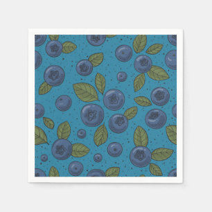 Blueberries on blue napkin