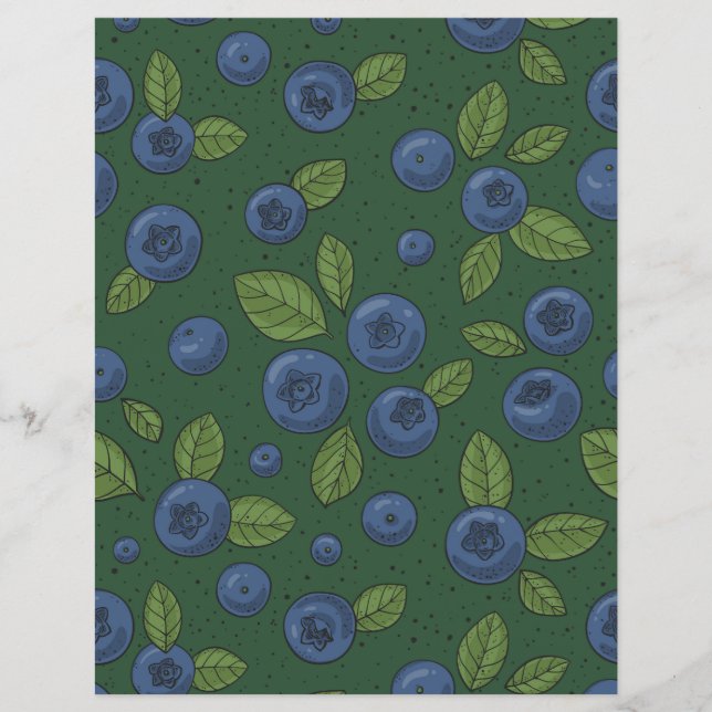 Blueberries on dark green (Front)