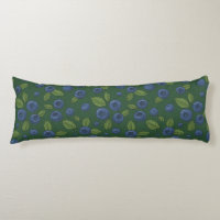 Blueberries on dark green