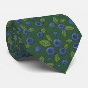 Blueberries on dark green tie