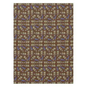 Blueberries On Vine Stem Leaves Brown Soil Tablecloth