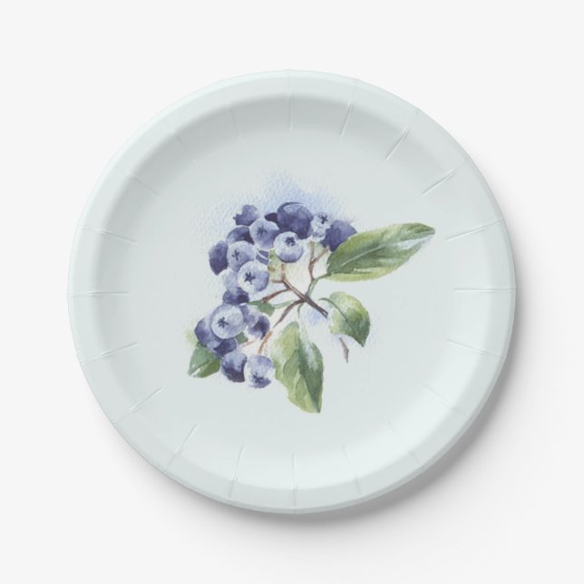 Blueberries Paper Plate (Front)