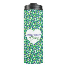 Blueberries Pattern Modern Green Blue Customize.