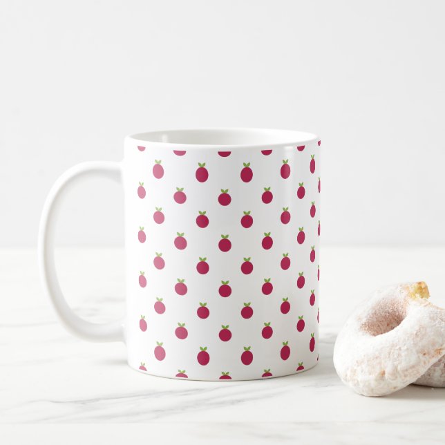 Blueberries polka dots coffee mug (With Donut)