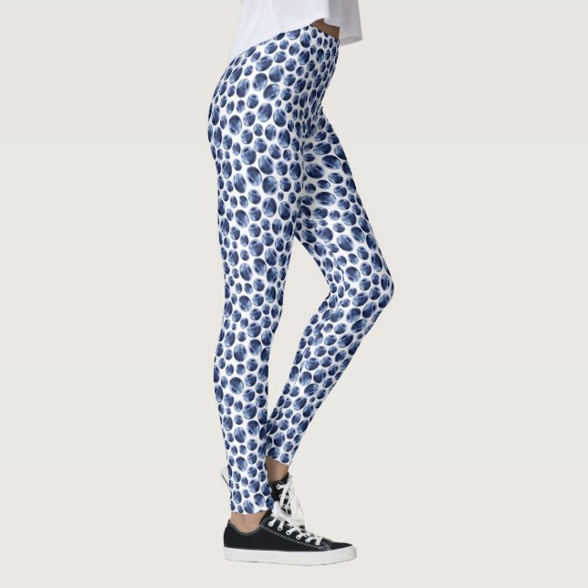 Blueberries Print Fruit Pattern Leggings (Right)
