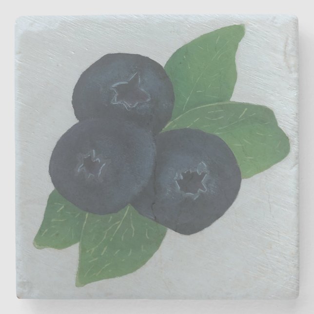 Blueberries Stone Coaster (Front)