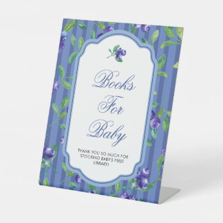 Blueberries Sweet Baby Shower Books For Baby Pedestal Sign