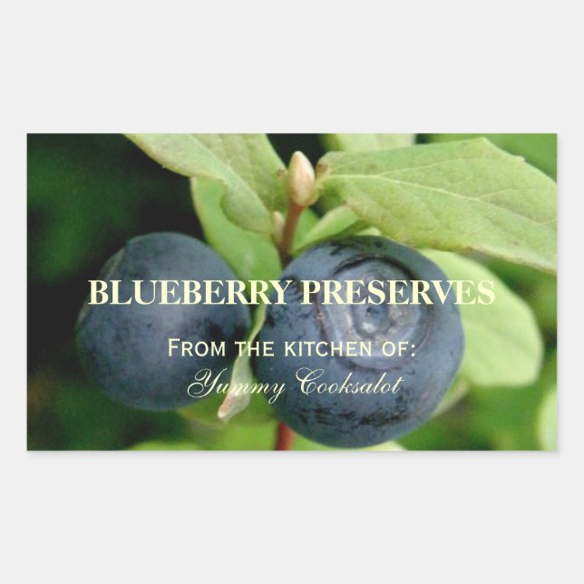 Blueberries, Vaccinium ovalifolium Rectangular Sticker (Front)