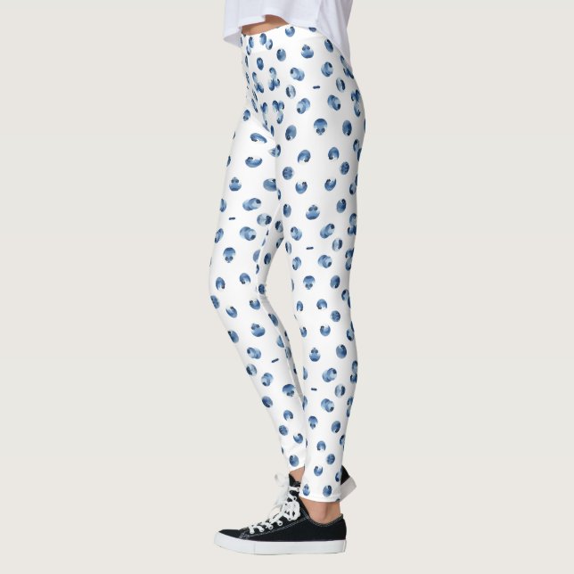 Blueberries Watercolor Pattern  Leggings (Left)