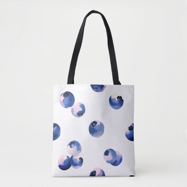 Blueberries Watercolor Pattern  Tote Bag (Front)