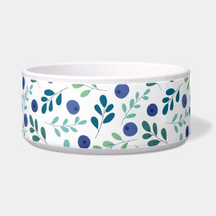 Blueberries with Green Leaves Pattern