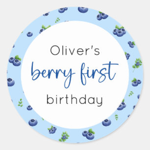 Blueberry 1st Birthday Berry First Classic Round Sticker