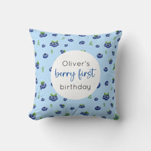 Blueberry 1st Birthday Berry First Cushion
