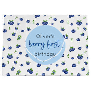 Blueberry 1st Birthday Berry First Large Gift Bag