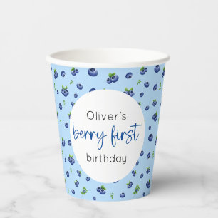 Blueberry 1st Birthday Berry First Paper Cups