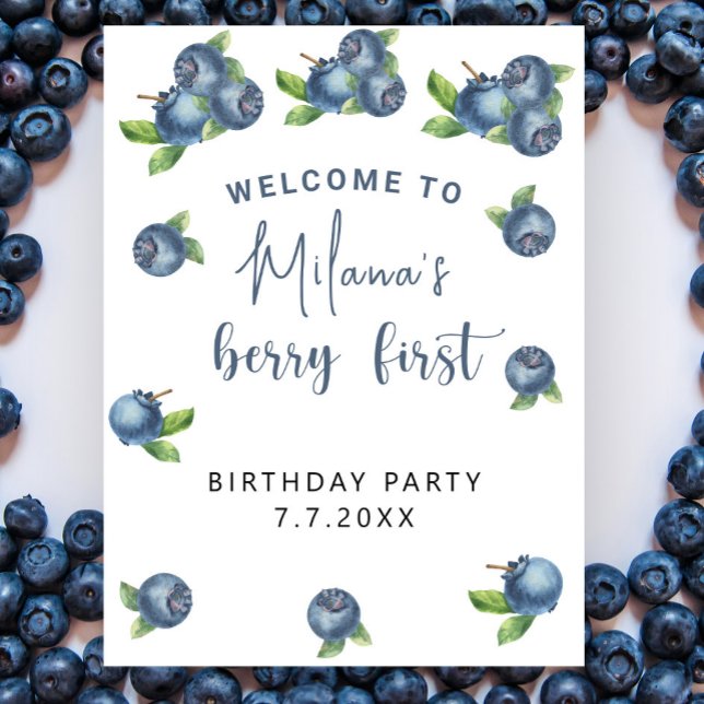 Blueberry 1st Birthday Party | Berry First Poster (Creator Uploaded)