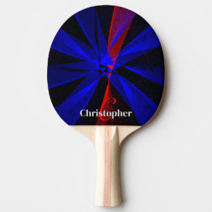 Blueberry Abstract Geometric Ping Pong Paddle