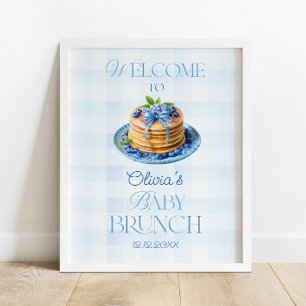 Blueberry Baby Brunch Baby Shower Welcome Poster