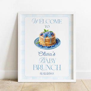 Blueberry Baby Brunch Baby Shower Welcome Poster