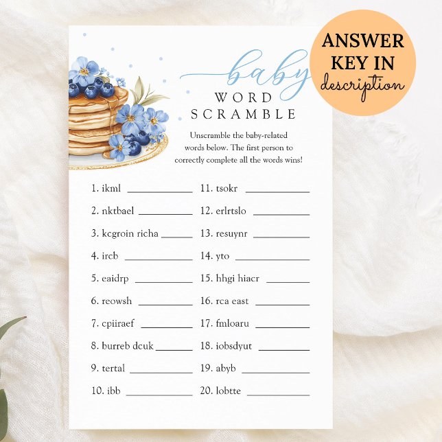 Blueberry Baby Brunch Baby Word Scramble Game (Creator Uploaded)