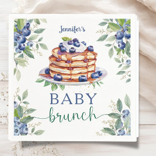 Blueberry Baby Brunch Boy Baby Shower Napkin