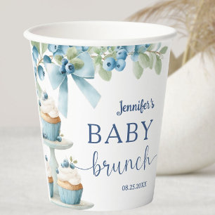Blueberry Baby Brunch Boy Baby Shower  Paper Cups