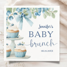 Blueberry Baby Brunch Boy Shower Paper
