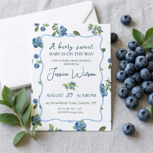 Blueberry Baby Shower, A Berry Sweet Baby Invitation