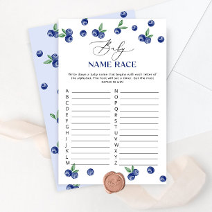 Blueberry baby shower Baby name race game