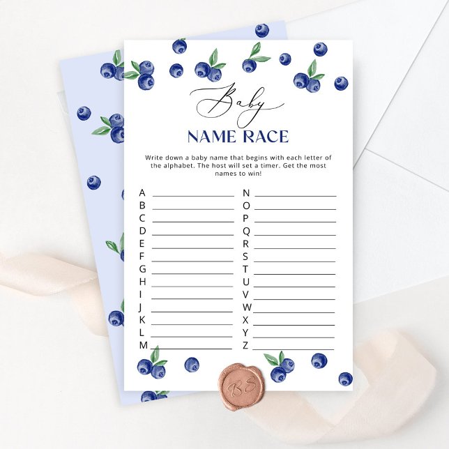Blueberry baby shower Baby name race game (Creator Uploaded)