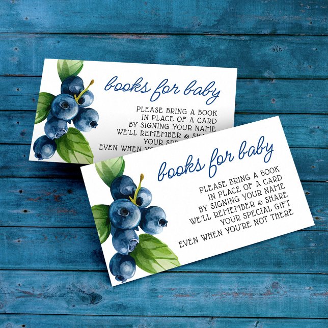 Blueberry Baby Shower Book Request Enclosure Card (Creator Uploaded)