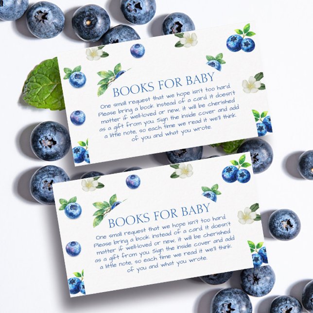 Blueberry Baby Shower Books for Baby Enclosure Card (Creator Uploaded)