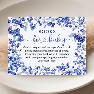Blueberry Baby Shower Books For Baby Navy Blue Enclosure Card