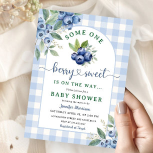 Blueberry Baby Shower Boy Berry Sweet Invitation