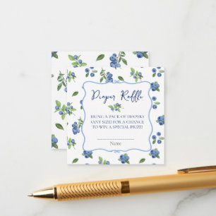 Blueberry Baby Shower Diaper Raffle Enclosure Card