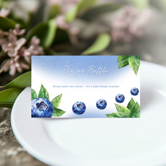 Blueberry Baby Shower Diaper Raffle Enclosure Card (Creator Uploaded)