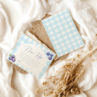 Blueberry baby shower diaper raffle enclosure card