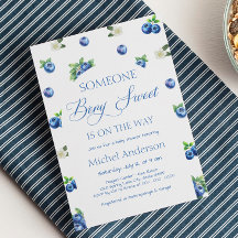 Blueberry Baby Shower Invitation