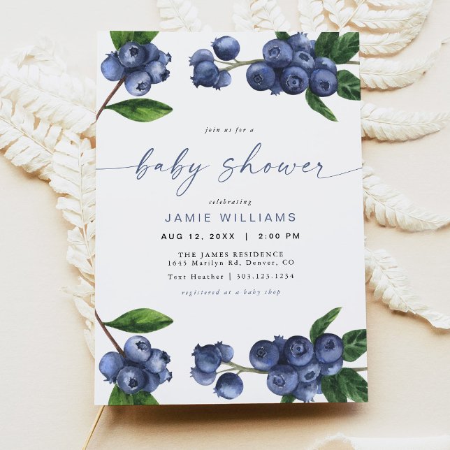 Blueberry Baby Shower Invitation (Creator Uploaded)